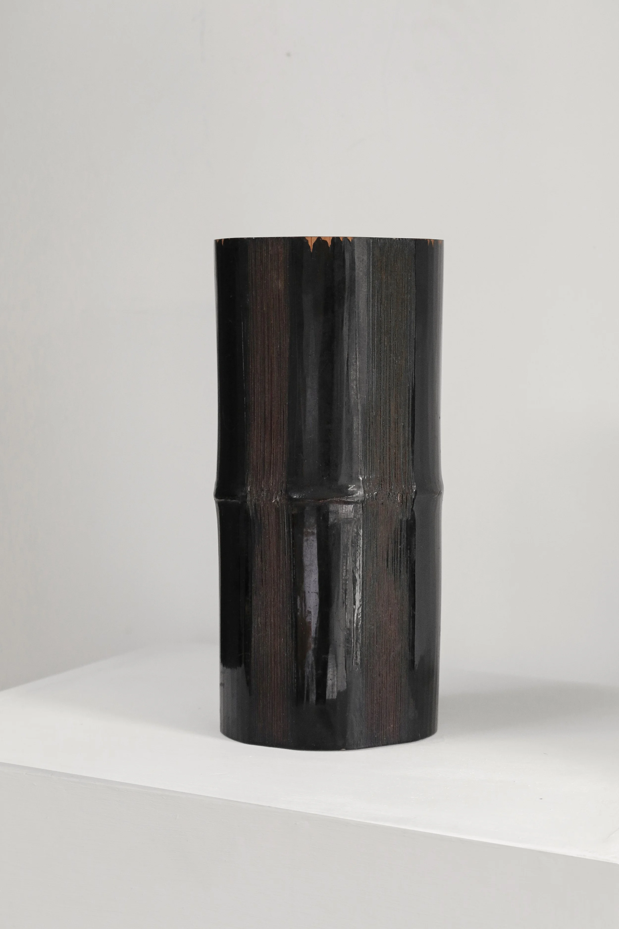 Japanese Striped Bamboo Lacquer Vase-2.jpg