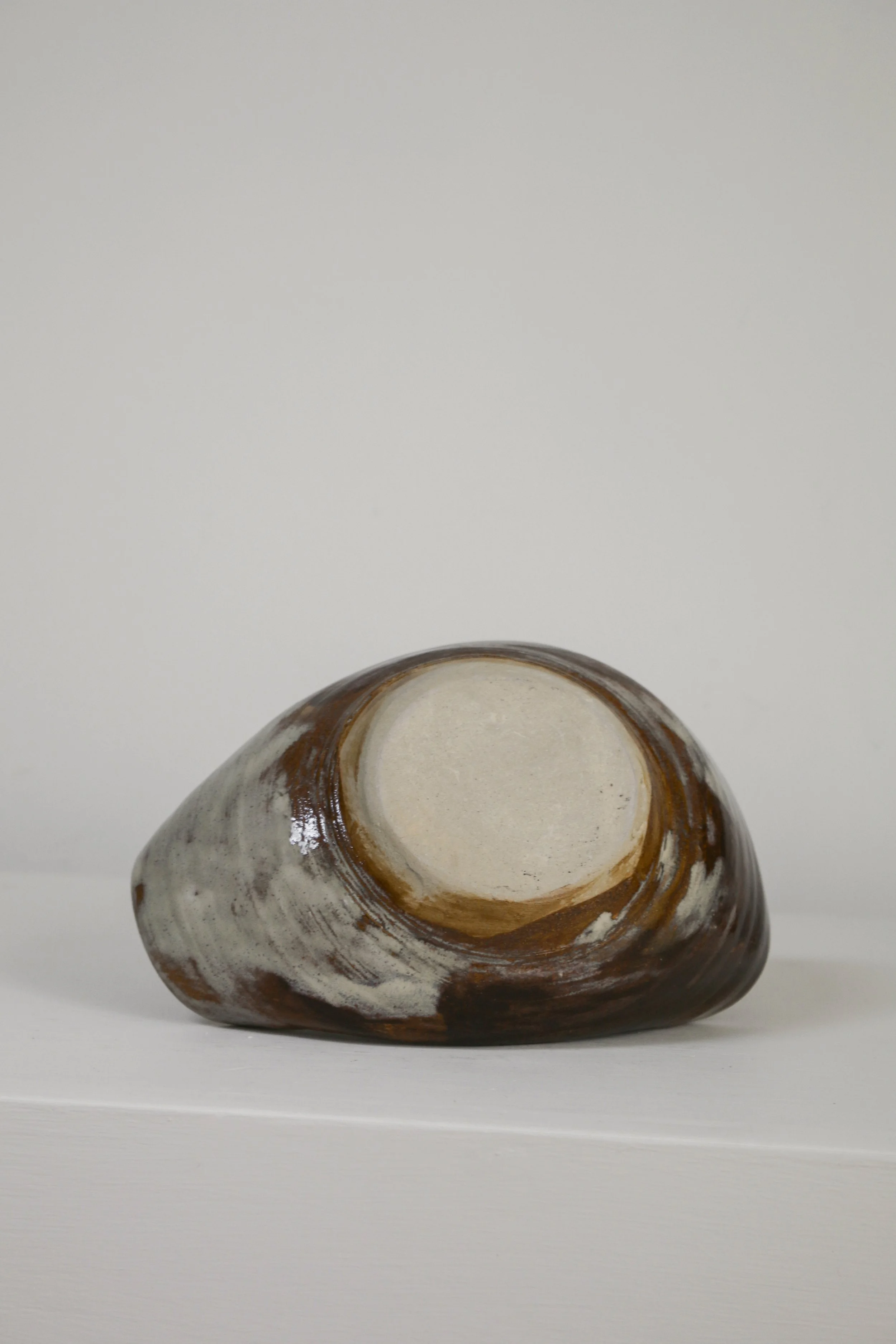 Studio pottery squashed form bowl -4.jpg