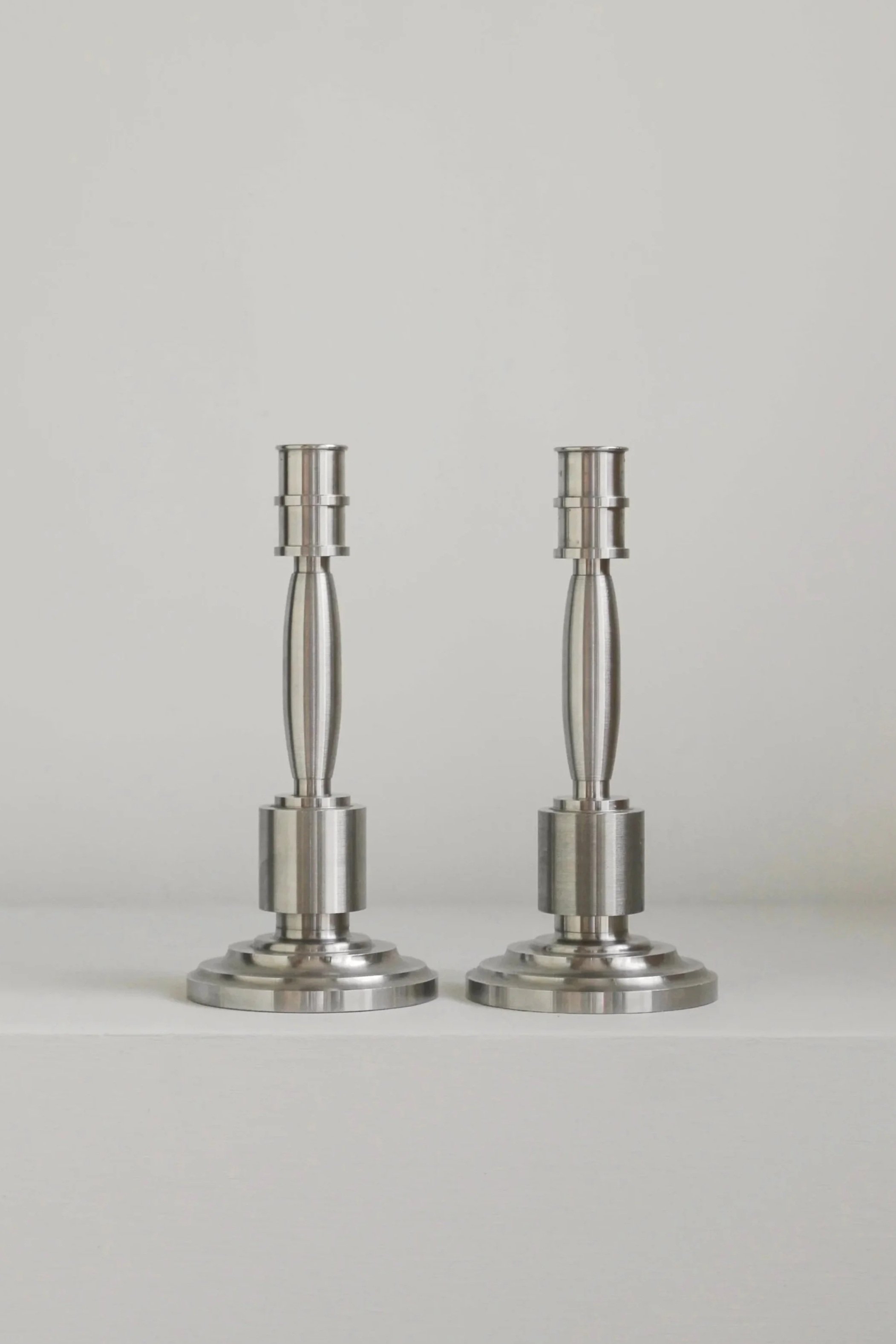 Turned Silver Candlesticks