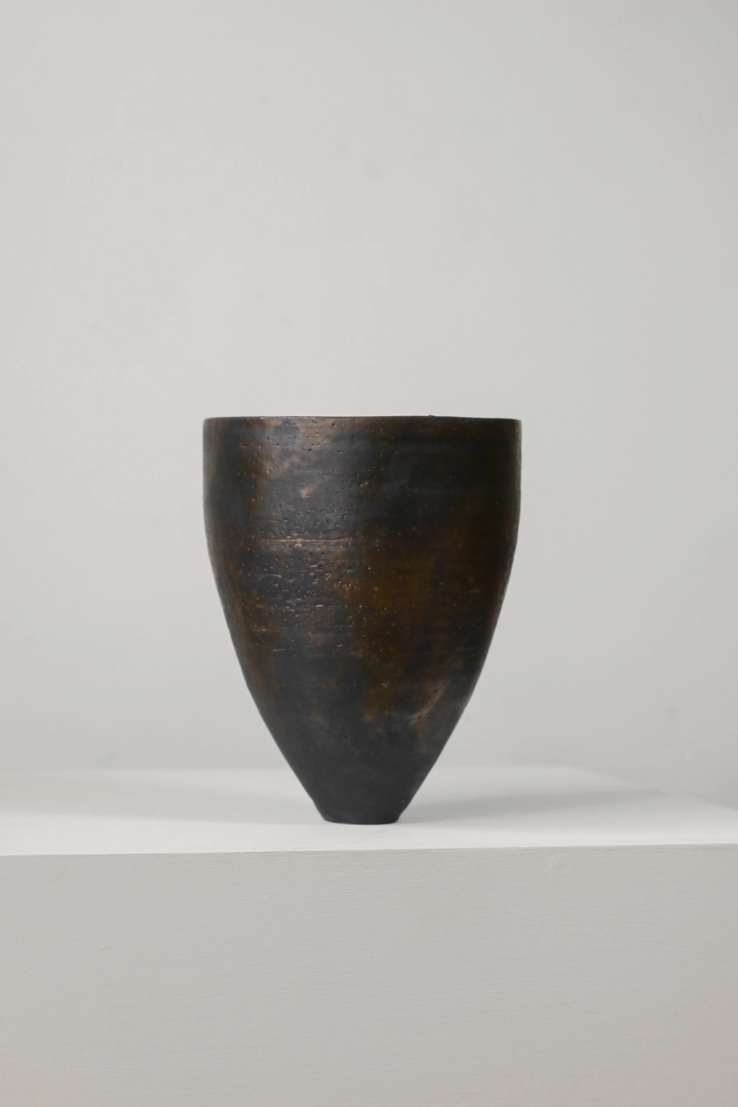 Modernist Studio Pottery Vase with Manganese Glaze-1.jpg