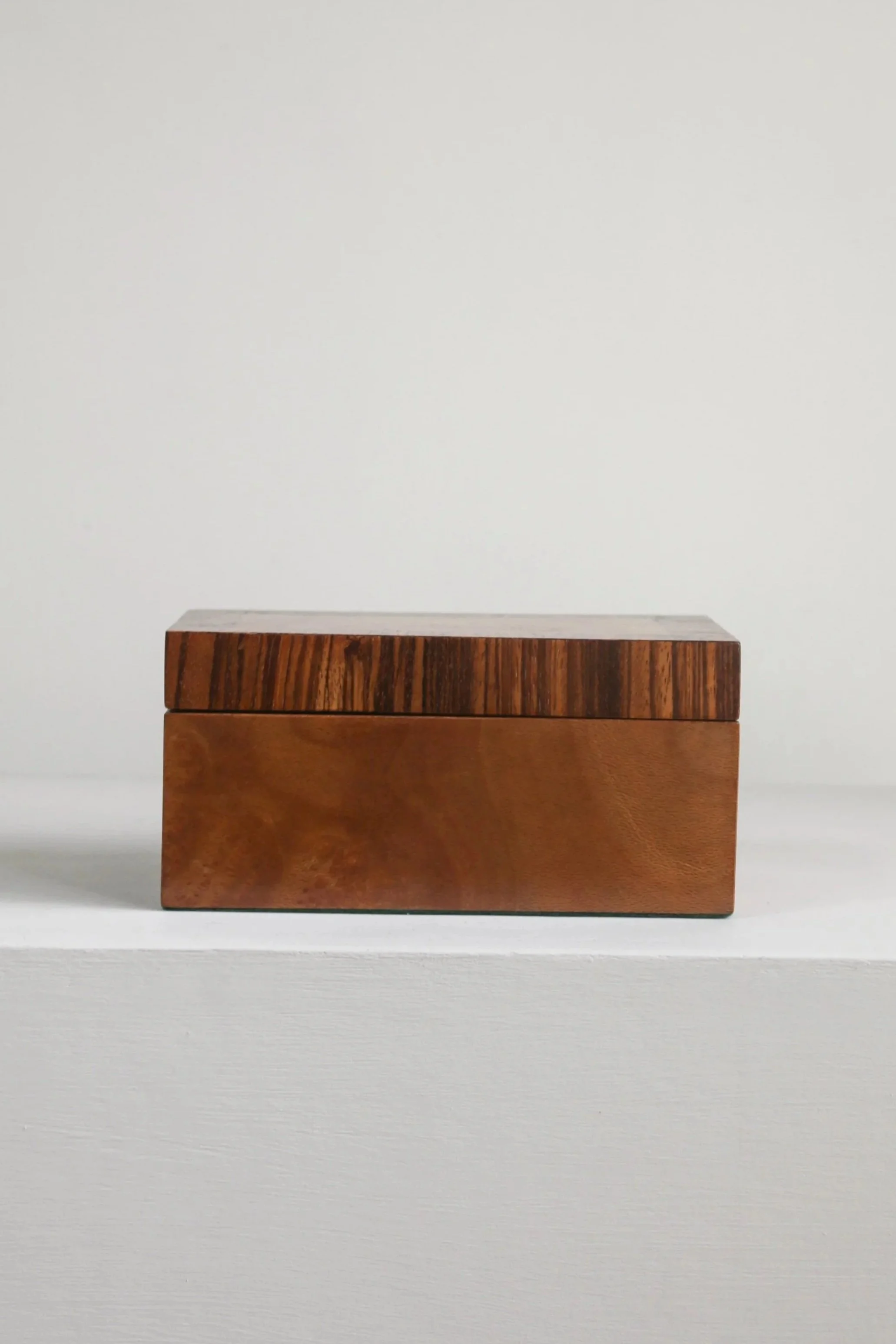 Zebra and Burr Wood Veneer Box