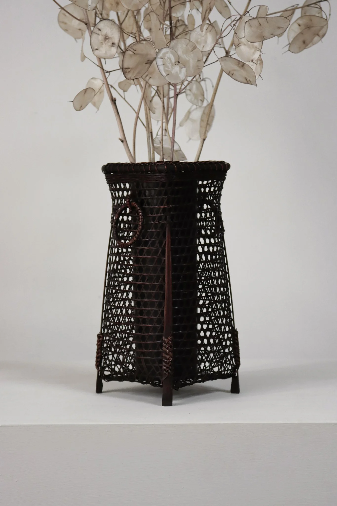 Japanese Footed Bamboo Ikebana Basket AOE Objects-1.jpg