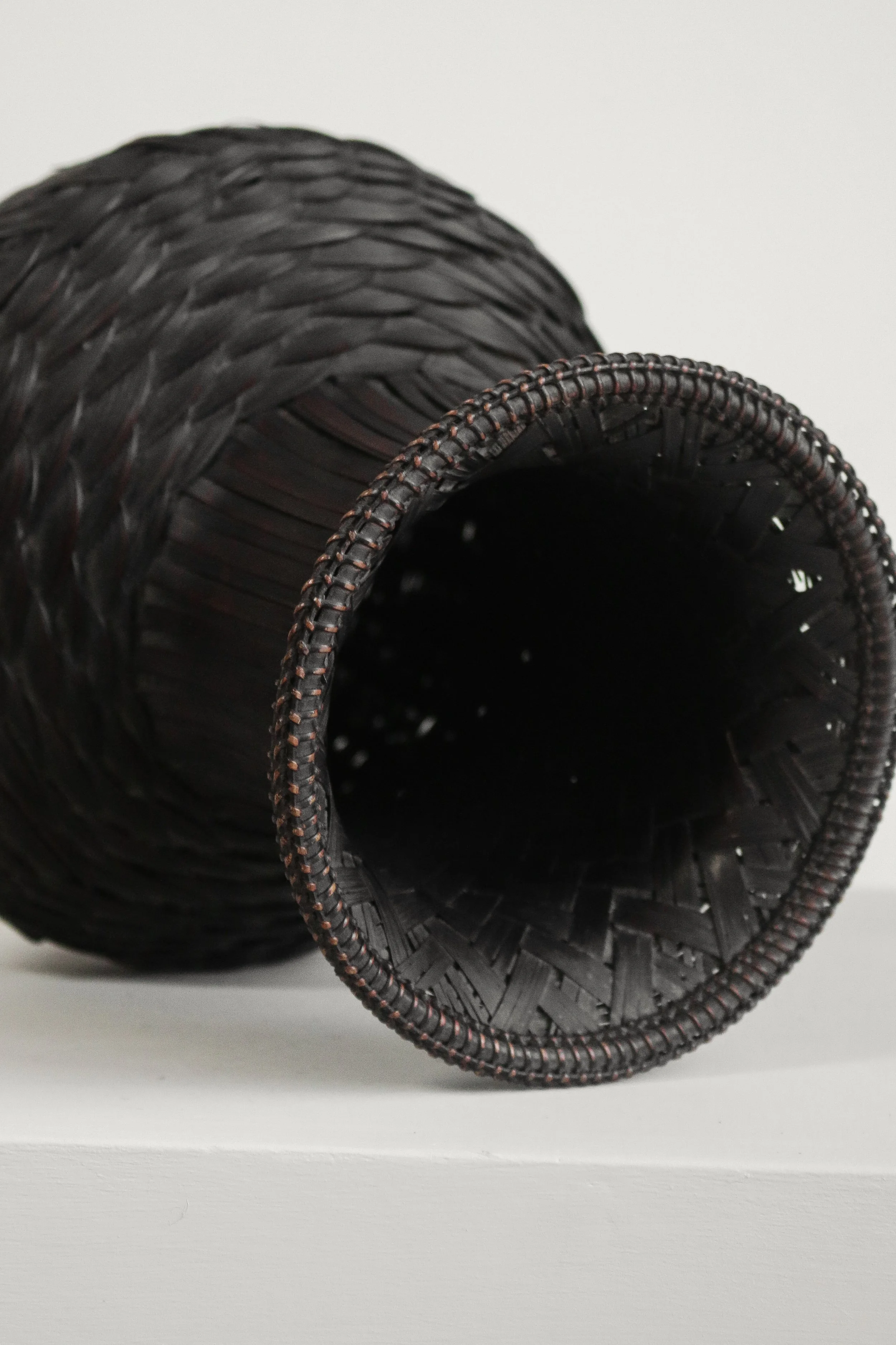 Japanese black woven Ikebana basket (5 of 1).jpg