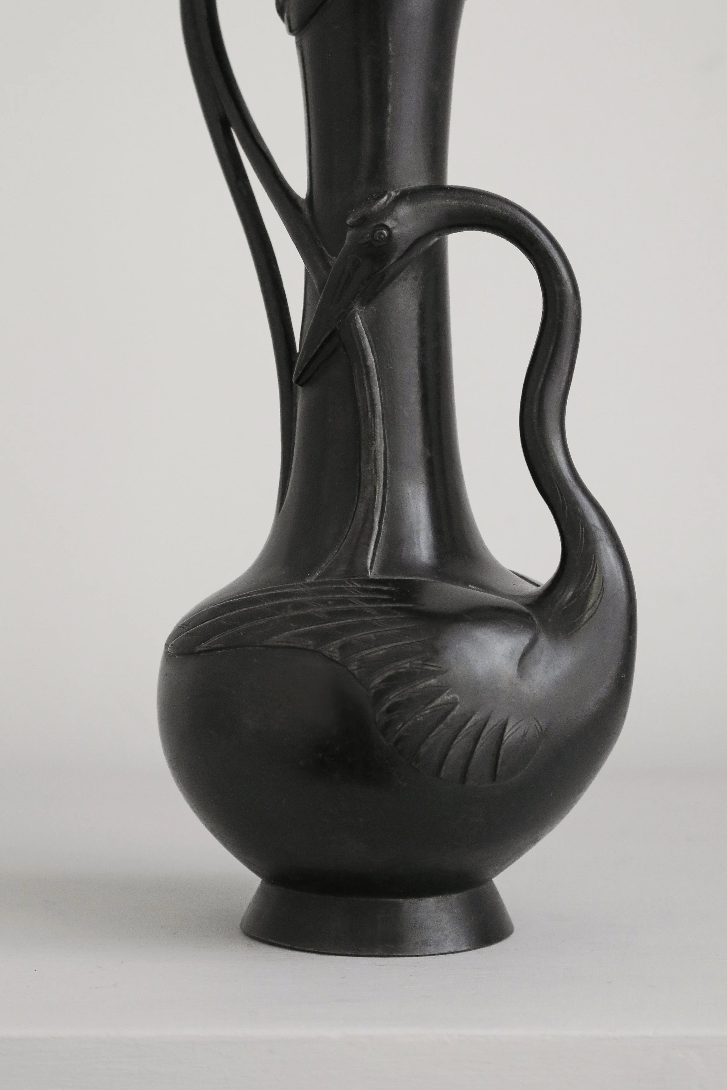 Japanese Meiji Bronze Crane Vase (5 of 1).jpg