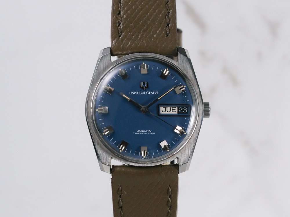 Cadran Vintage Original Universal Genève Unisonic Date - NOS (new Old Stock), Tritium D'origine, Référence 852100
