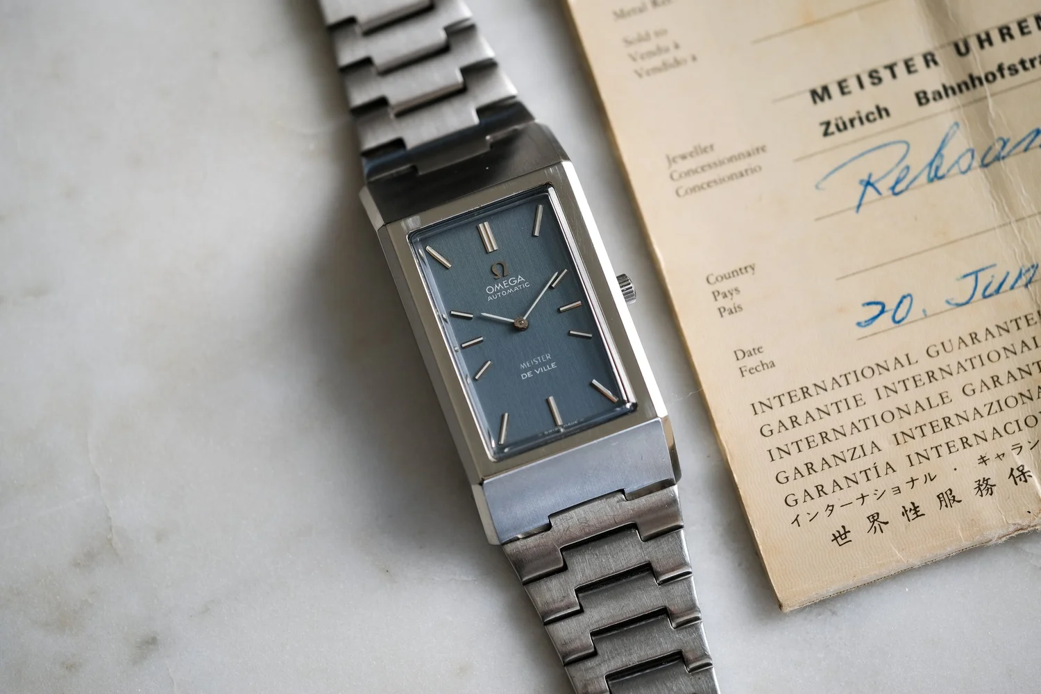 1974 Omega Deville Automatic Ref. 155.007 with rare Meister dial — Thillier  Time