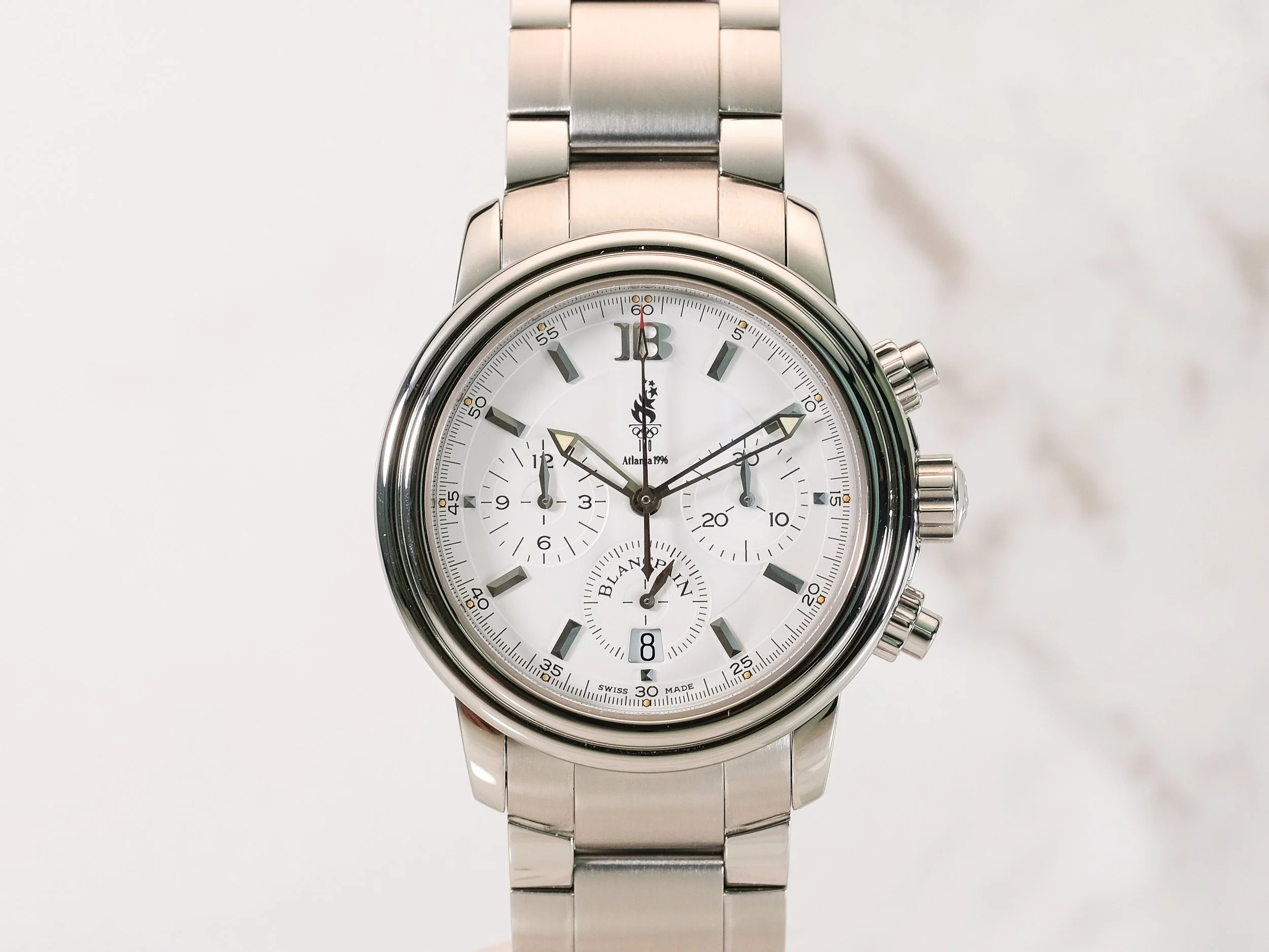 1996 Blancpain Leman chronograph ref. 2185 limited to 100 pieces for the centennial Olympic Games - Full set