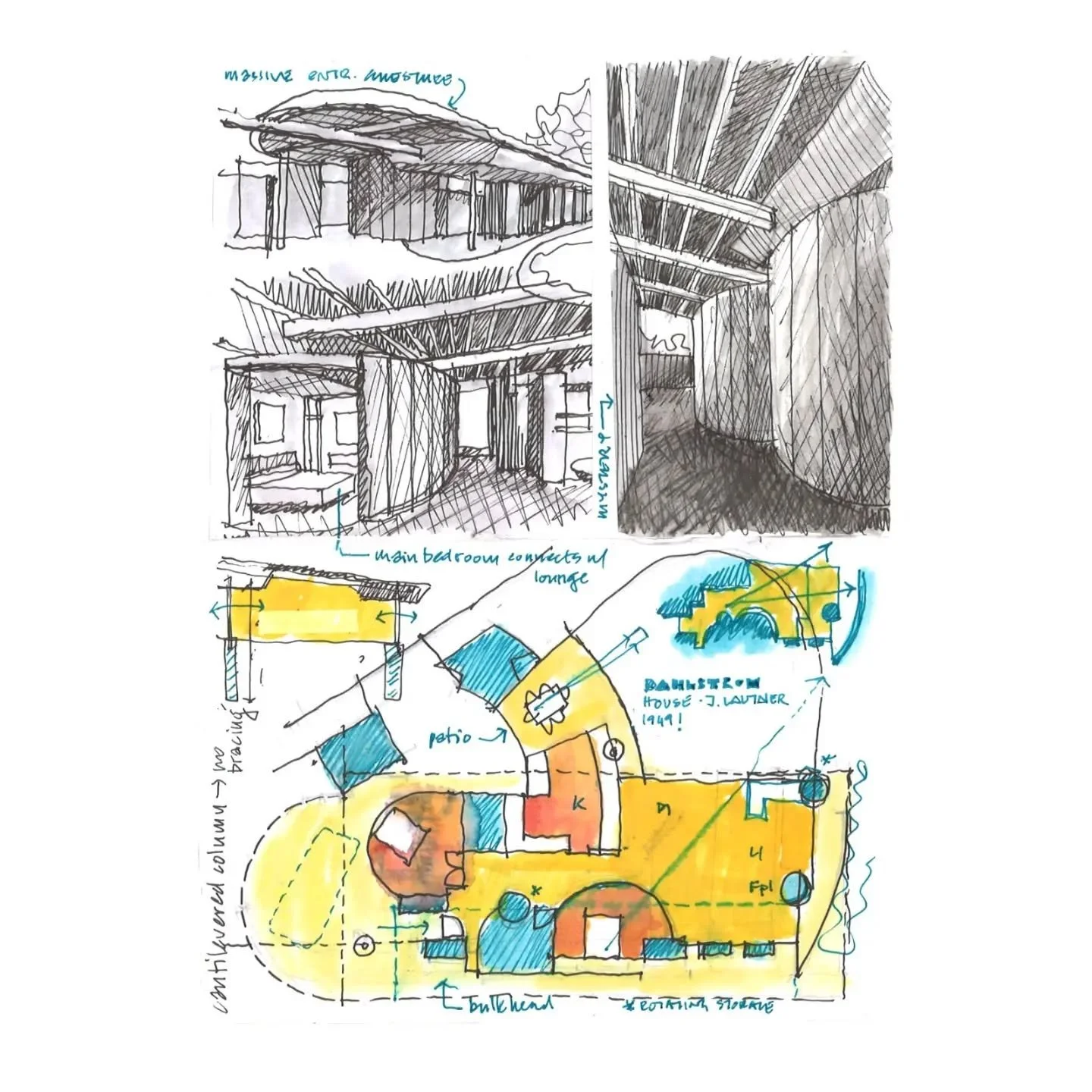 How did Lautner come up with this layout!? Dahlstrom House 1949. Some kind of crazy magic. A small house done so incredibly well.
