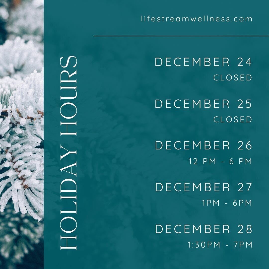 Since Jean will be on vacation the week of Christmas, our hours are a little different. Mike will be available to take care of patients that Tuesday-Friday! Our adjusted holiday hours are also on the homepage of our website. If you haven&rsquo;t book