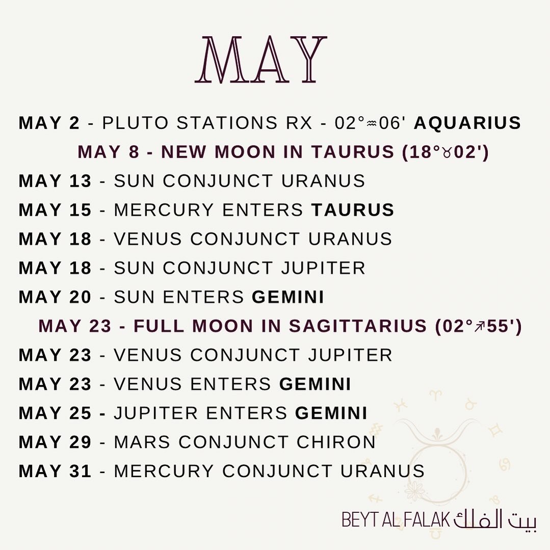 The smoothest month of the year&hellip; hopefully!
🍀💐🌷🌺🪷🪻🌹🌸🌼🌻🌿🌟
&bull;
&bull;
&bull;
#may #taurussun #taurus #taureau #soleilentaureau #spring #printemps #jupiter #gemini #gemaux #taurusseason #astrology #newmoon #fullmoon #sagittarius #s
