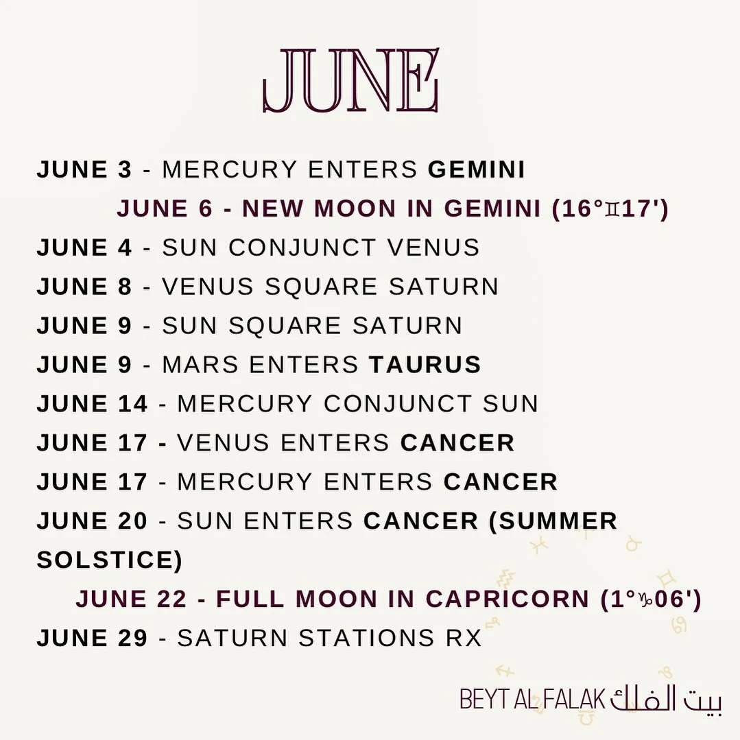 Highlights of the month 💫
&bull;
&bull;
&bull;
#astrology #astrologia #readersofinstagram #june #juin #geminisun #gemaux #cancer #sunincancer #cancersun #fullmoon #newmoon