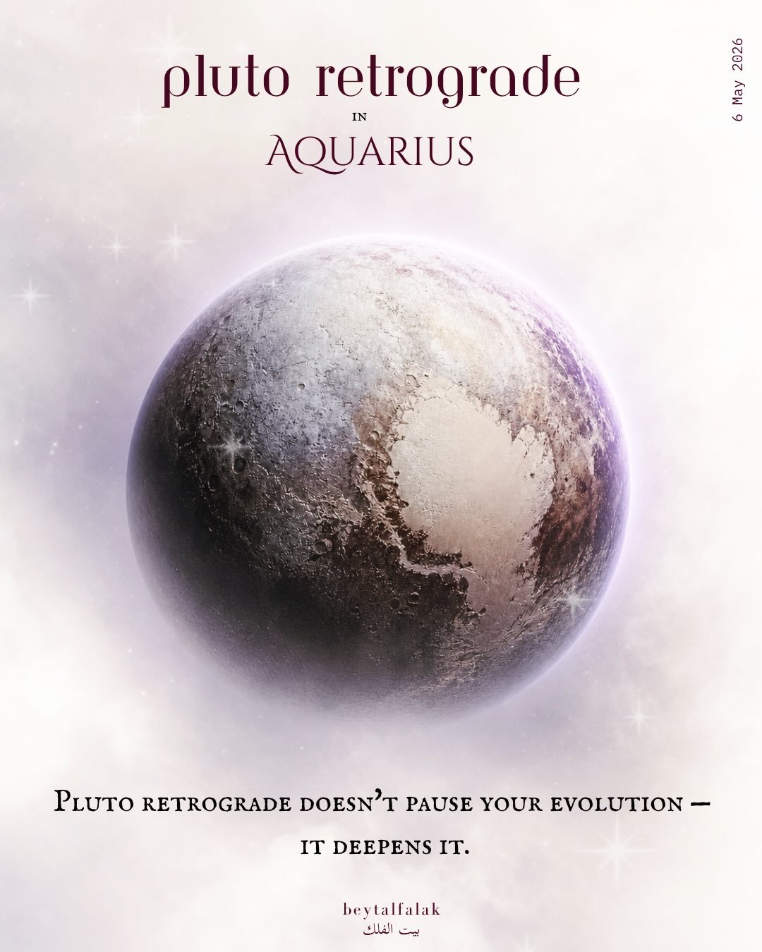 Pluto stations retrograde at 5&deg; Aquarius today - May 6 ♒️ ↩️

This is a powerful transit. A turning point.

This is a slow but perceptible change. You will feel this one deep in your soul as Pluto is intimately tied to shadow work.

The transform