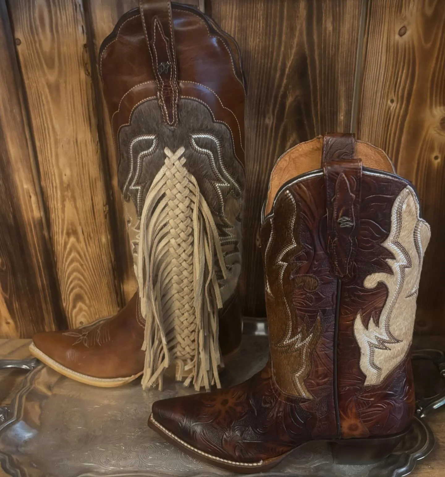 Comfort and Class&hellip;.. Dan Post hair on hide boots. #danpost  #haironhide #shoplocal #sykesville  #cowboysandangels