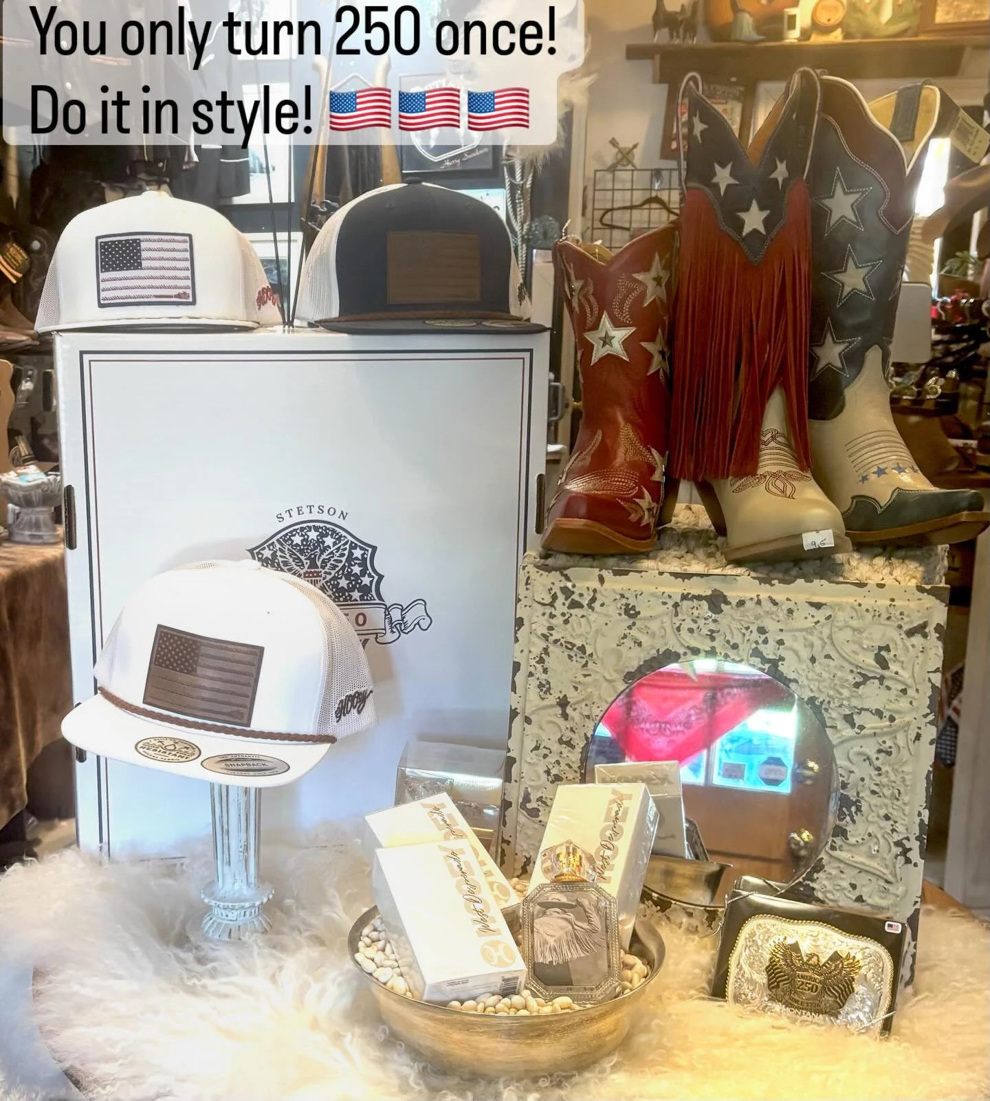 Don&rsquo;t be caught without your boots on! Happy Birthday to &ldquo;US&rdquo;🇺🇸🇺🇸 #mainstreetusa  #cowboysandangelsb #july4th