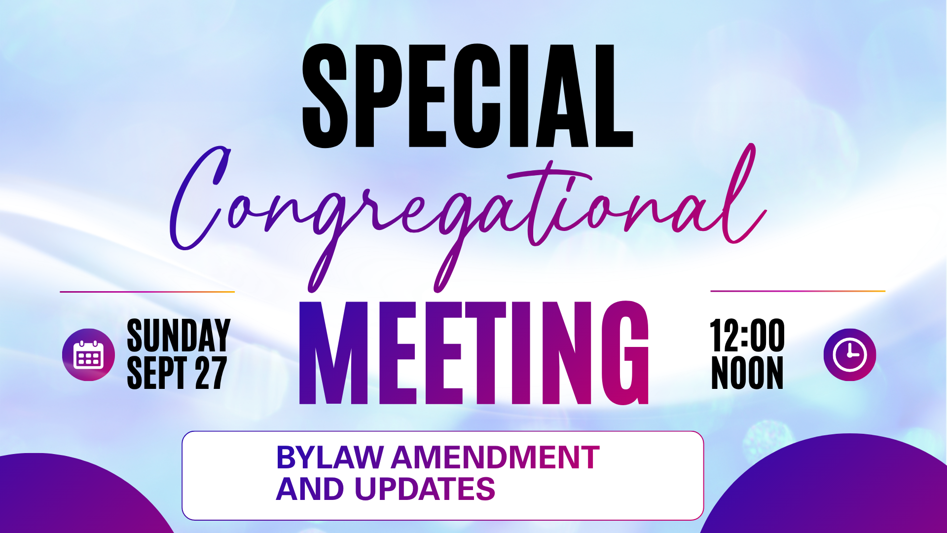 Special Congregational Meeting