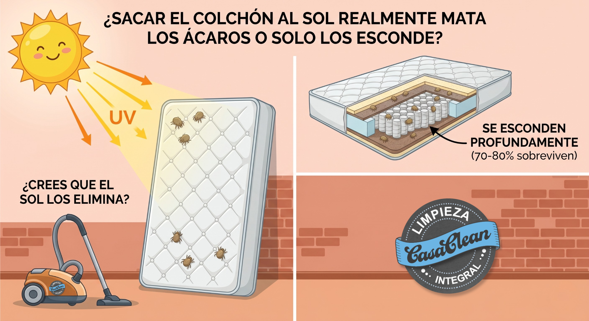 ¿Sacar el colchón al sol realmente mata los ácaros o solo los esconde?