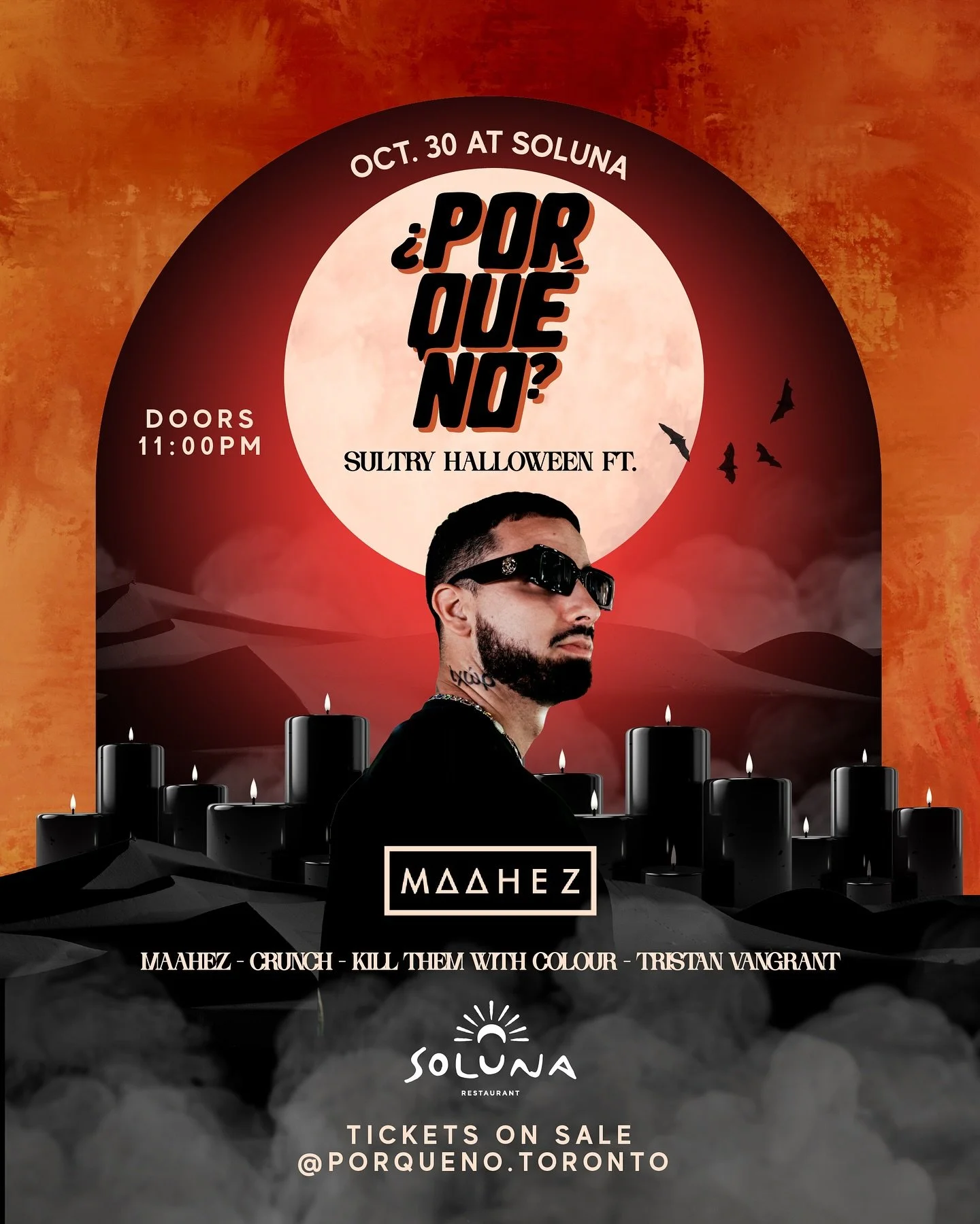 Next stop: Toronto ✈️
Maahez joins &iquest;PorQu&eacute;No? at Soluna for their Halloween Edition 👻 Expect that signature MTGD heat with a tribal twist
