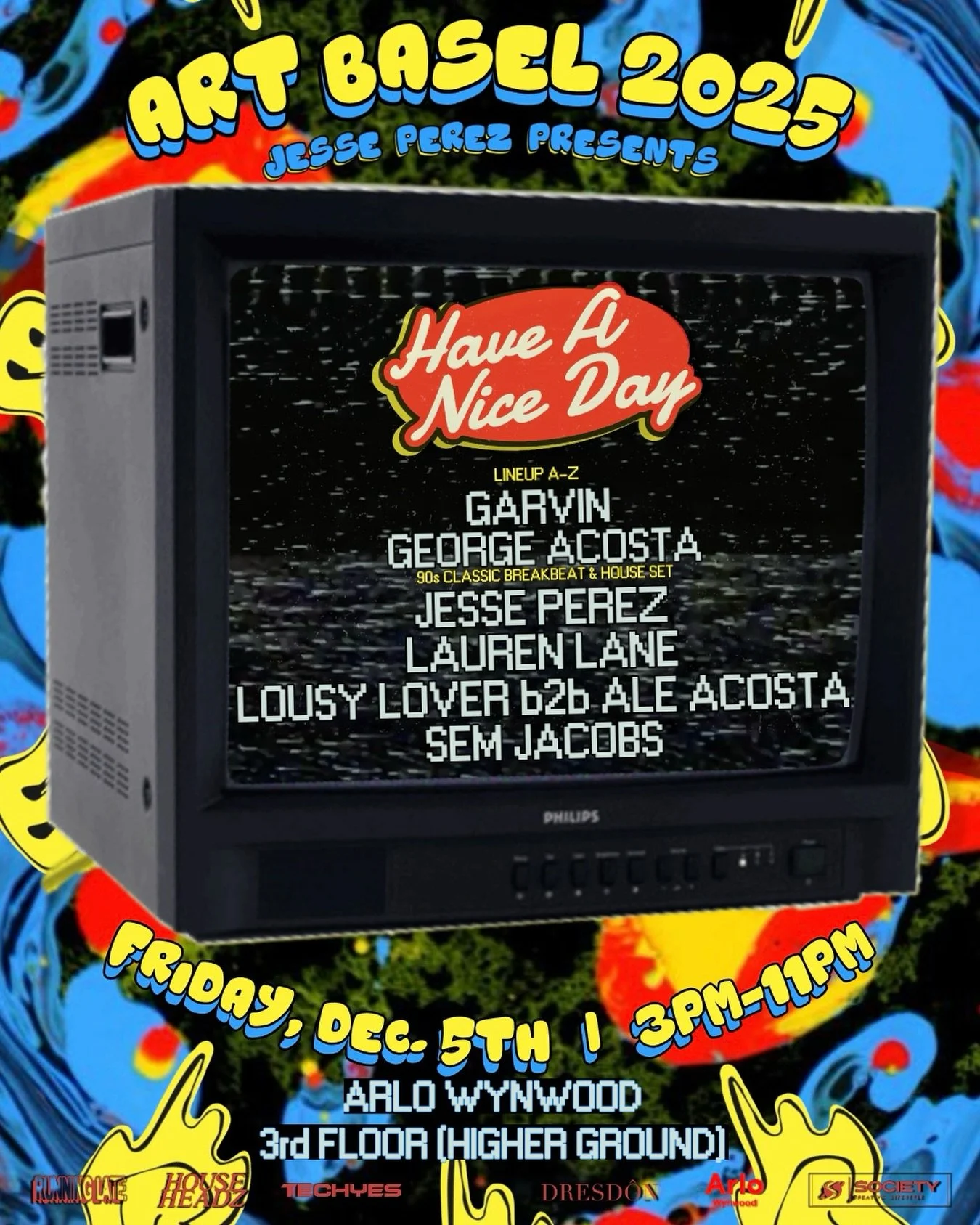 Miami, it&rsquo;s that time again 🌴🪩 @jesseperezmusic presents Have A Nice Day for Art Basel this Friday 12/05 @arloafterdark