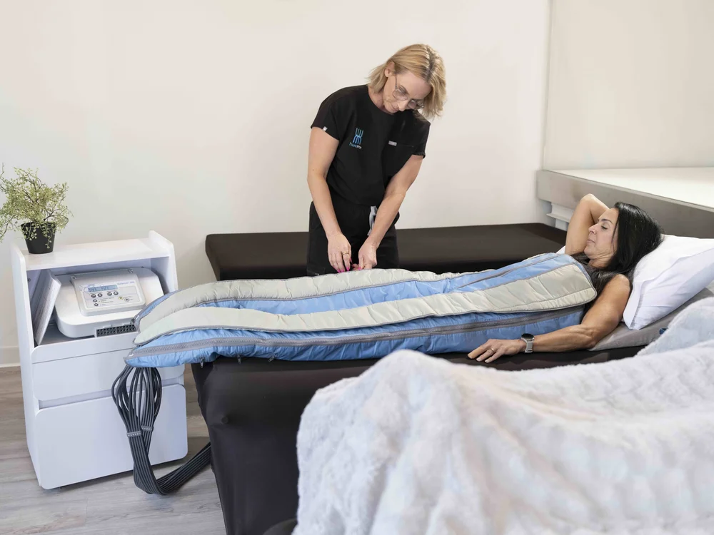 Lymphatic drainage massage session at Huemn in Houston