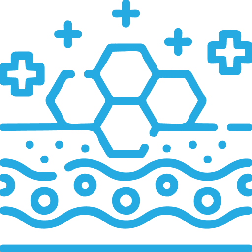 Cellular regeneration icon illustrating tissue repair and cellular structure
