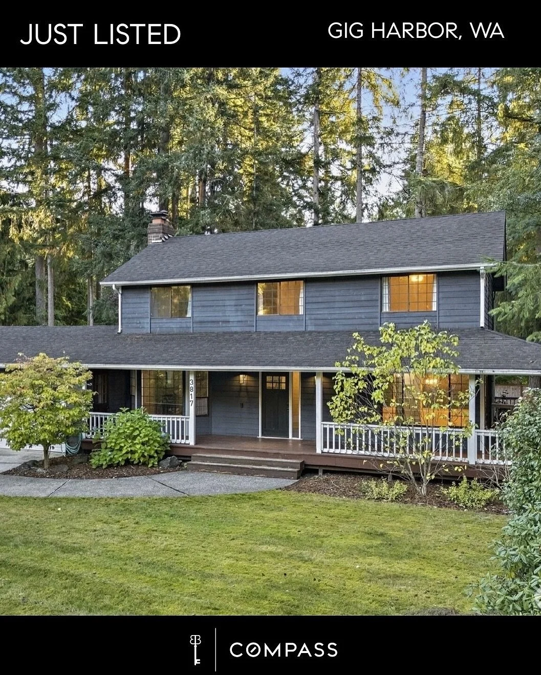 A spacious Gig Harbor home is looking for you! Now on the market this home is the definition of space with a 2-car garage, huge fenced backyard, and plenty of extra parking. 
The backyard not only has a playset for kids, but also a giant porch, and