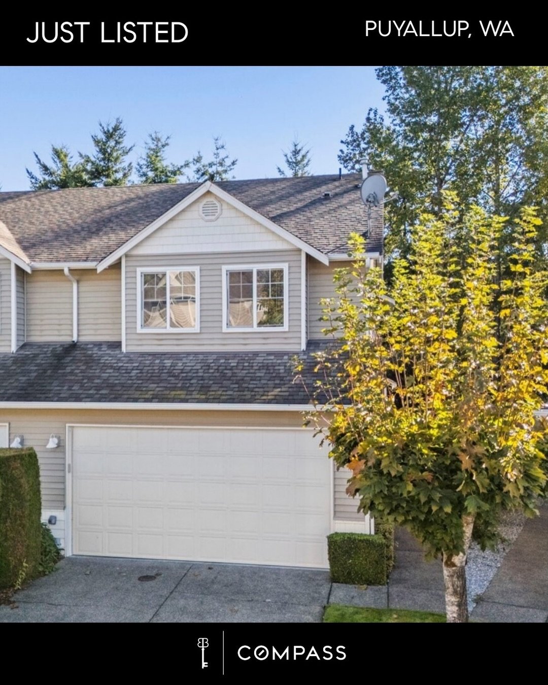 This Puyallup townhouse is THAT home. 🤩
Perfect for a first time home buyer, or anyone looking to downsize, this 3 bed, 2.25 bath, is backed up to a gorgeous green belt. Imagine slow mornings with a cup of coffee, staring off into a tree lined backy