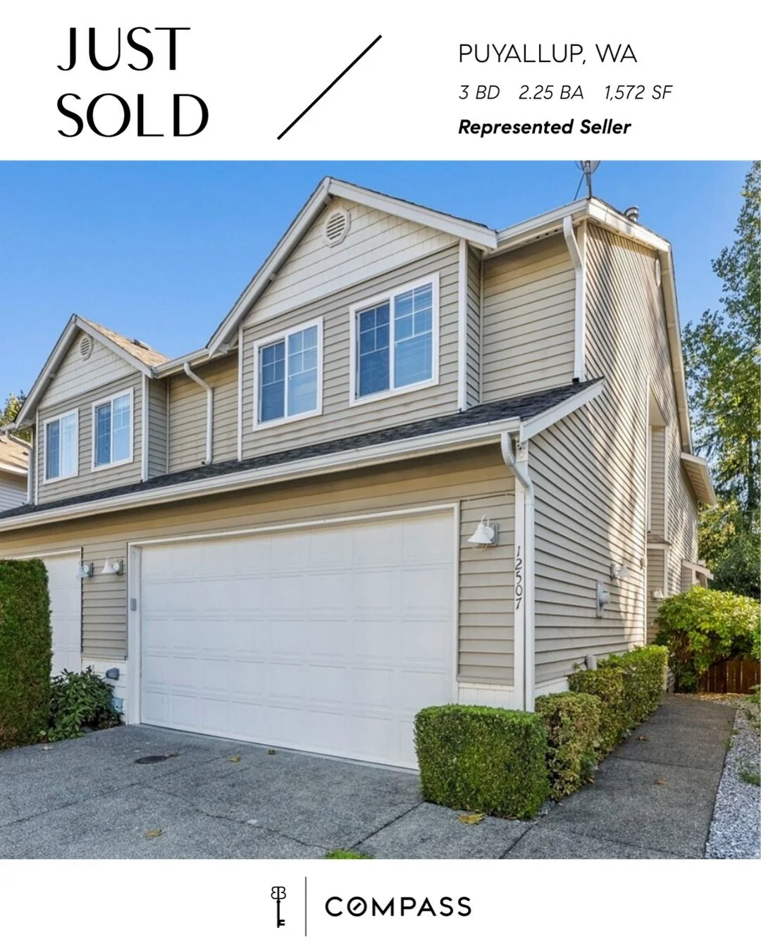 Sold in Puyallup, WA! 🥳

Congrats to our sellers for this milestone accomplishment. Selling a home can be quite the process, and we&rsquo;re grateful to be a part of it. Congrats to the new buyers on pinning down this amazing home. Great central loc