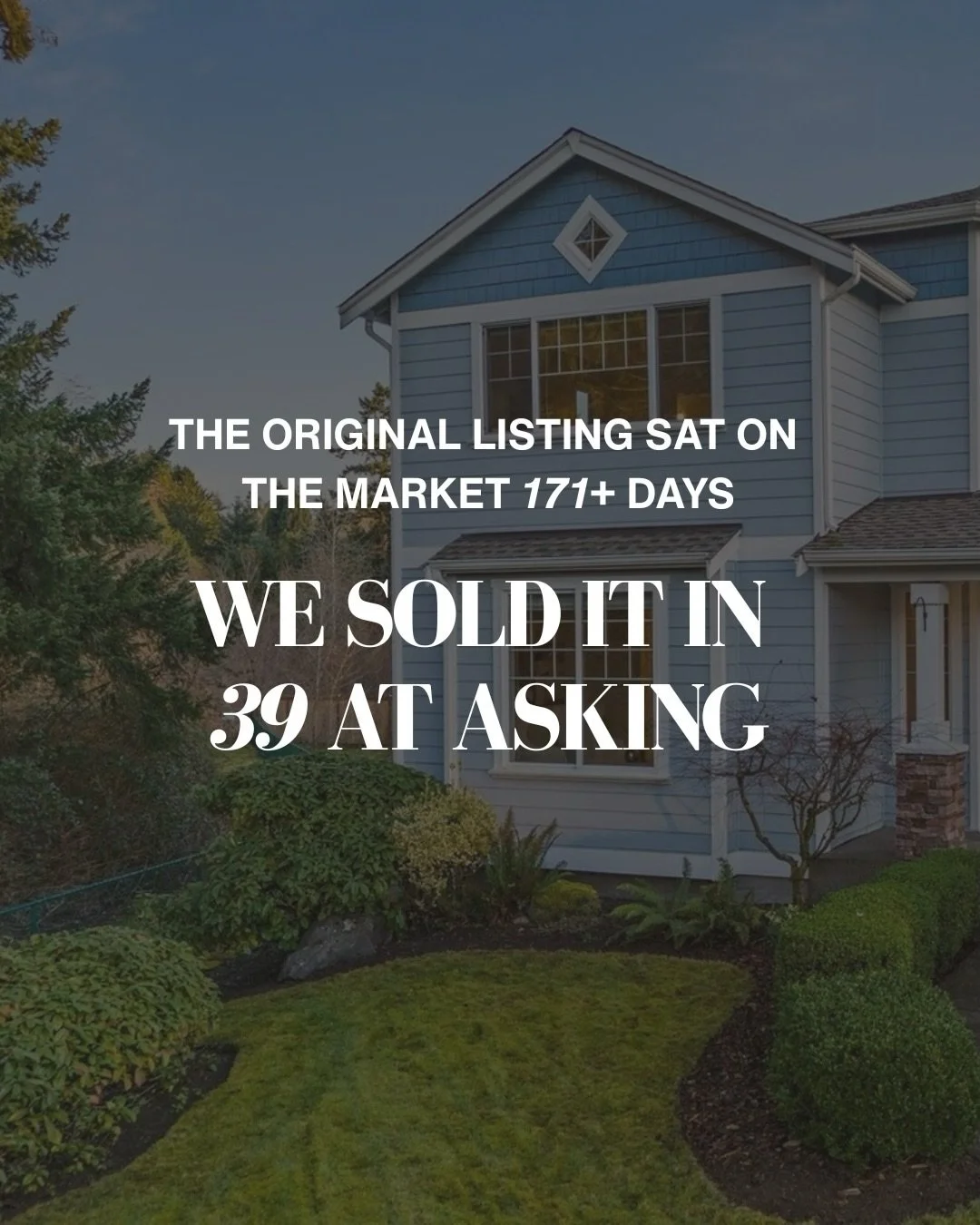 100+ days on the market and barely any interest. 🏡

Then the sellers came to us.

With the right strategy, marketing, and positioning, this home went from sitting&hellip; to sold at asking price in just 40 days. ✨ That&rsquo;s 77% FASTER.

A home th
