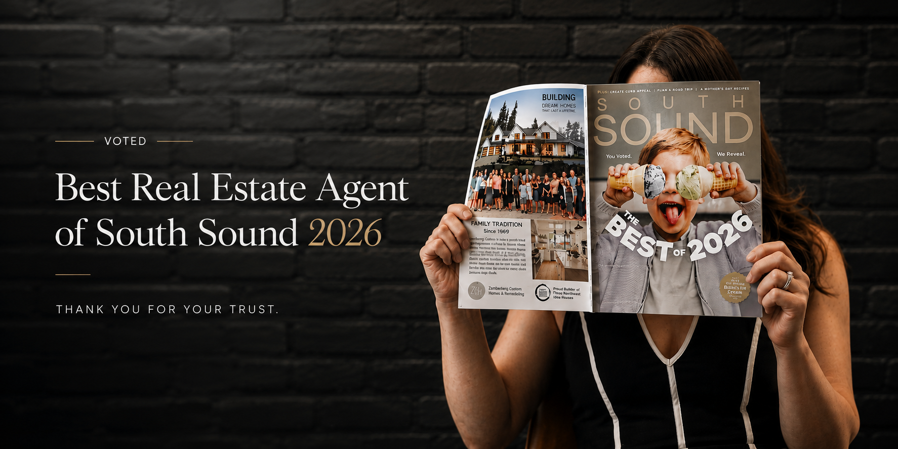 Voted Best Real Estate Agent of the South Sound 2026 - Becky Barrick | Thank you for your trust.