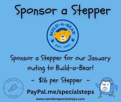 🧸 Sponsor a Stepper for Our January Build-A-Bear Outing! 🧸