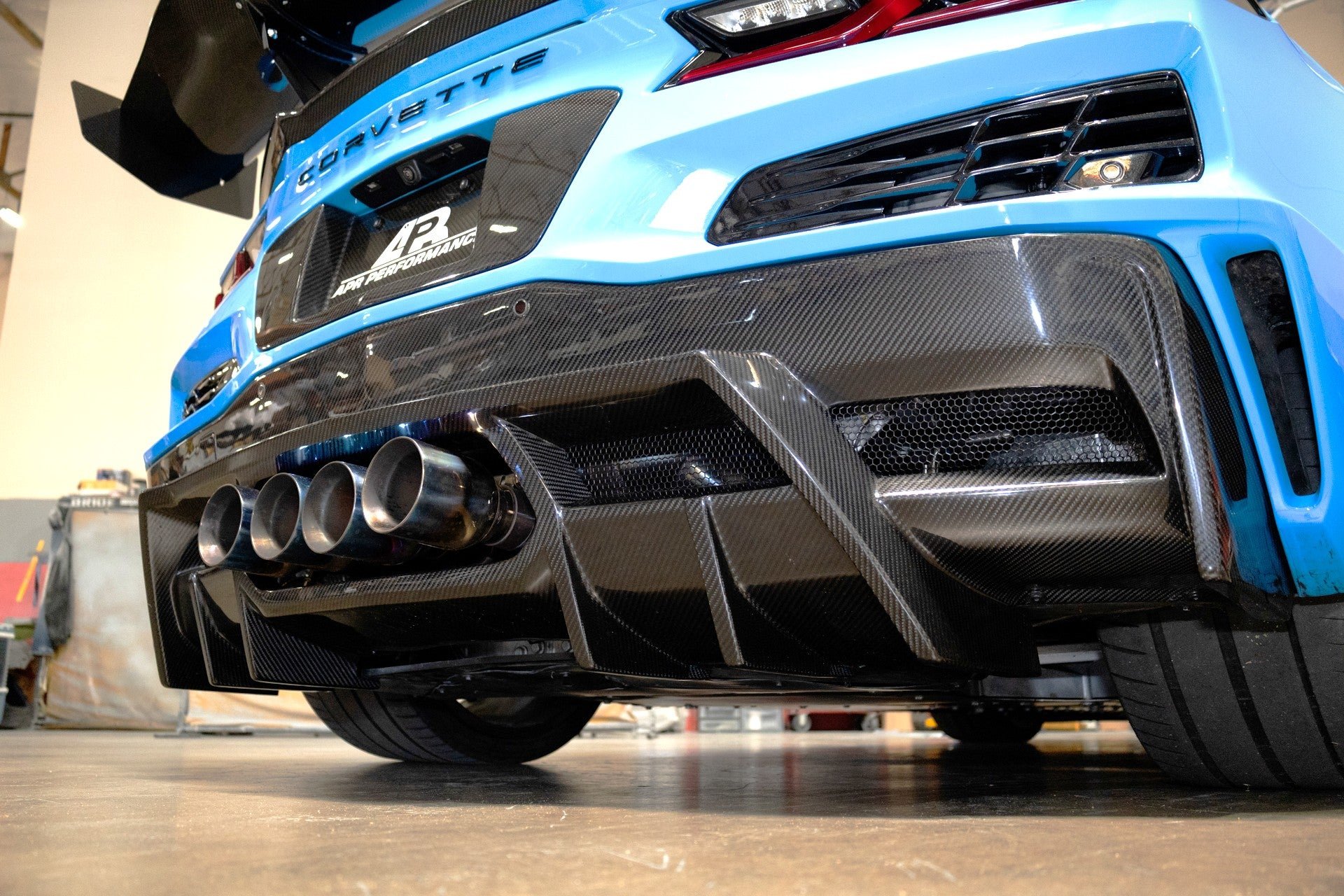 Carbon Fiber Rear Diffuser for Corvette C8 Z06 ZR1 E-Ray Grand Sport - APR Performance Carbon Fiber