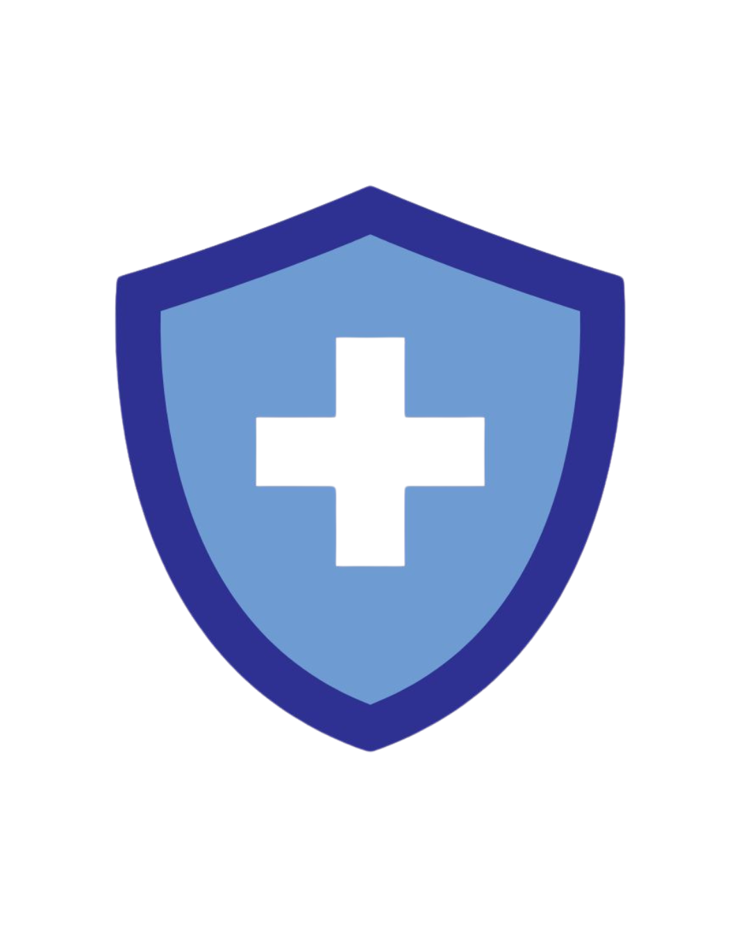 A shield icon with a medical cross symbol in the center.