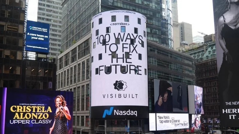 Visibuilt featured in Times Square as part of Norrsken’s Impact100