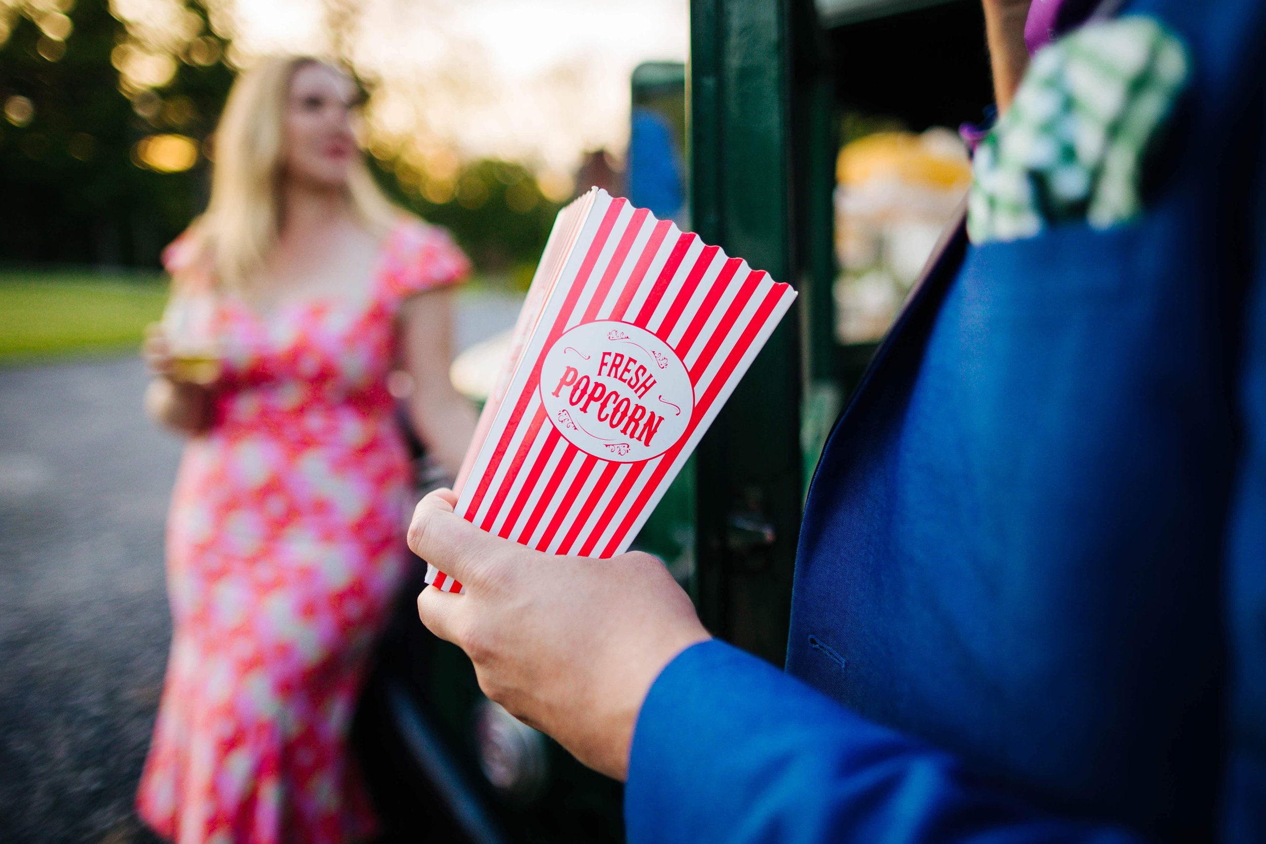 A closeup of a popcorn snack.
