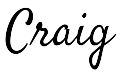 Stylized text of the name 'Craig' in a handwritten script font.