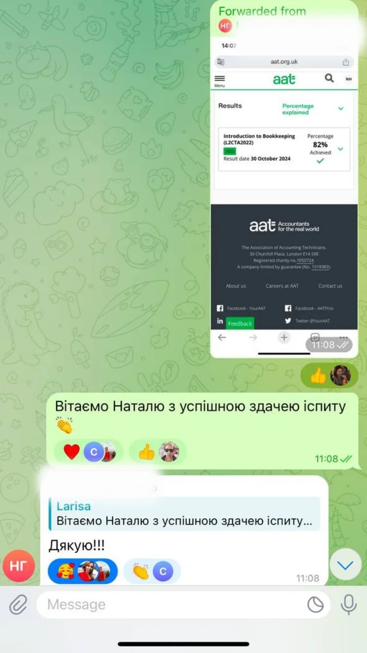 Успіх студента на іспиті AAT