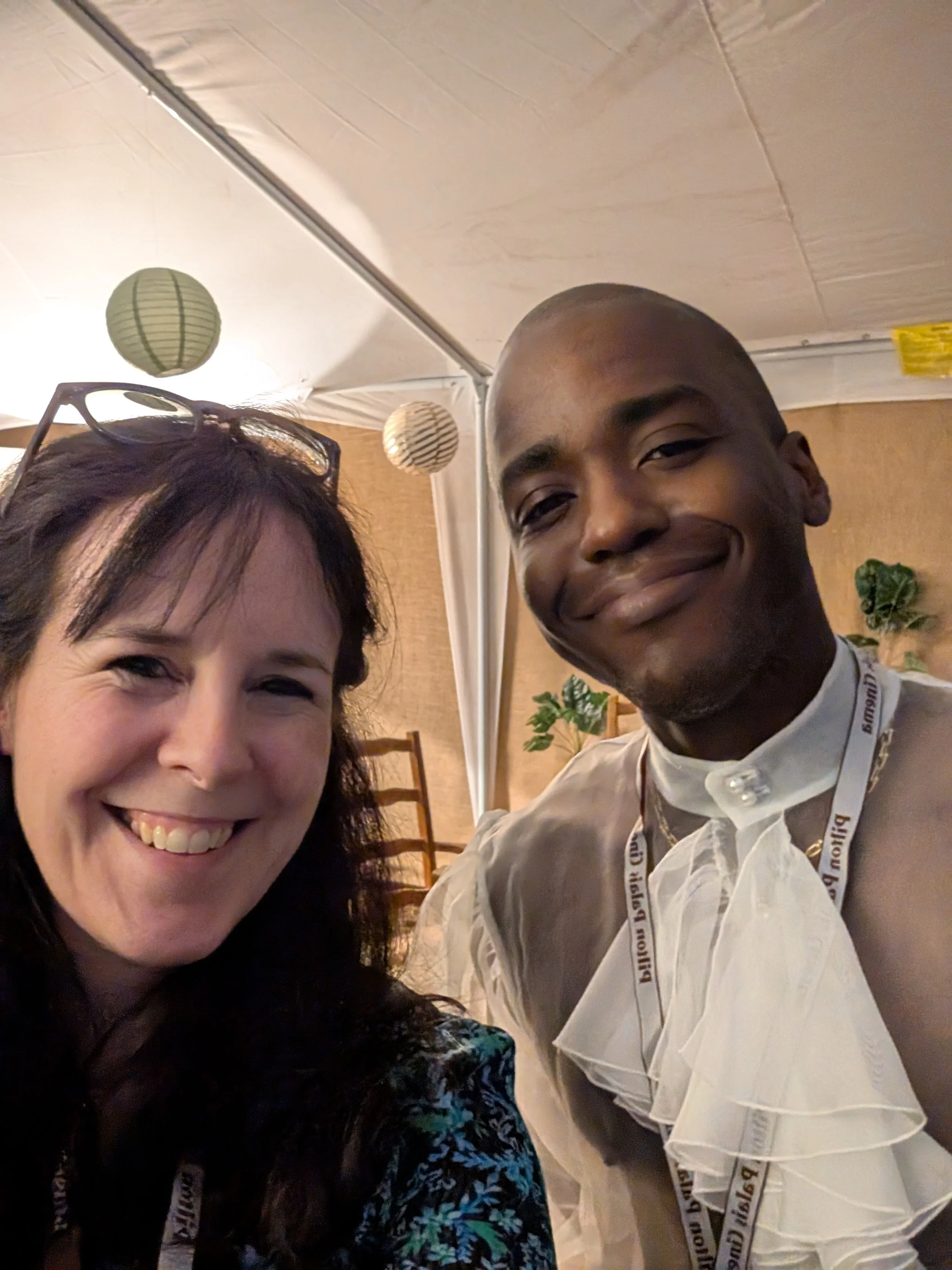 With Ncuti Gatwa after our Glastonbury Pilton Palais Q&A for The Importance of Being Earnest
