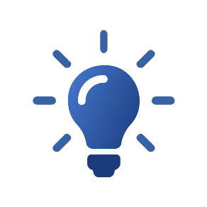 Close up of a lightbulb with rays of light coming from it