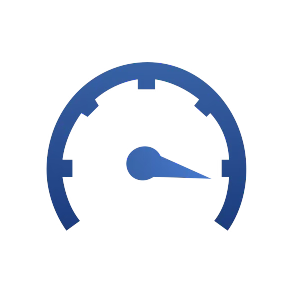 icon of a dashboard rev counter with the arrow point toward max RPM's