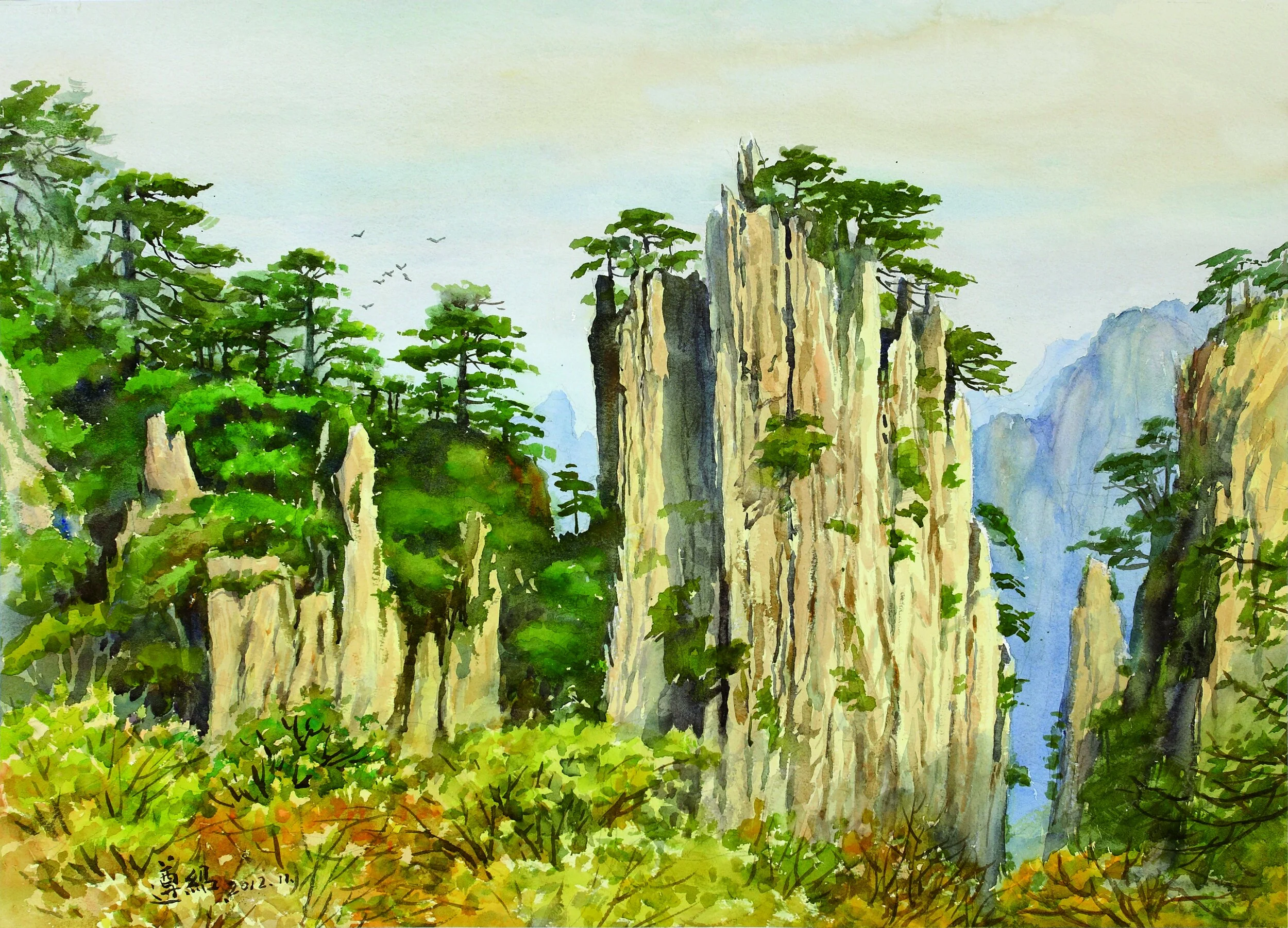 12黄山奇峰（55X75）2012.JPG