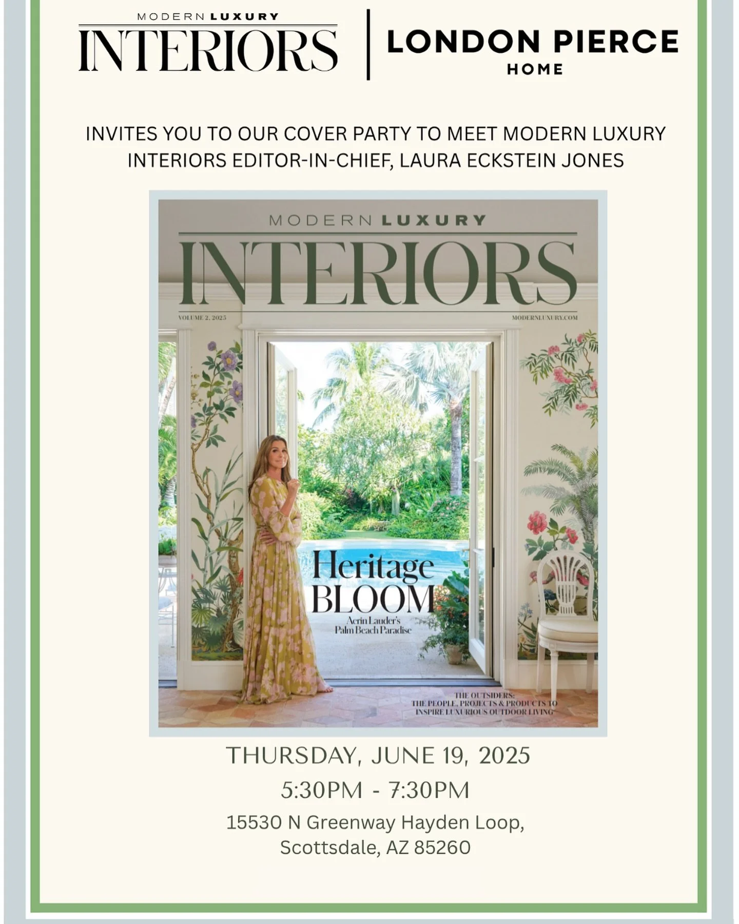 Join Modern Luxury Interiors and London Pierce Home as we toast their latest cover reveal set inside our curated Scottsdale showroom 🥂🍾 Don&rsquo;t Miss This Party
June 19 | 5:30-7:30PM
London Pierce Home, Scottsdale
Must RSVP: DM or email sales@lo