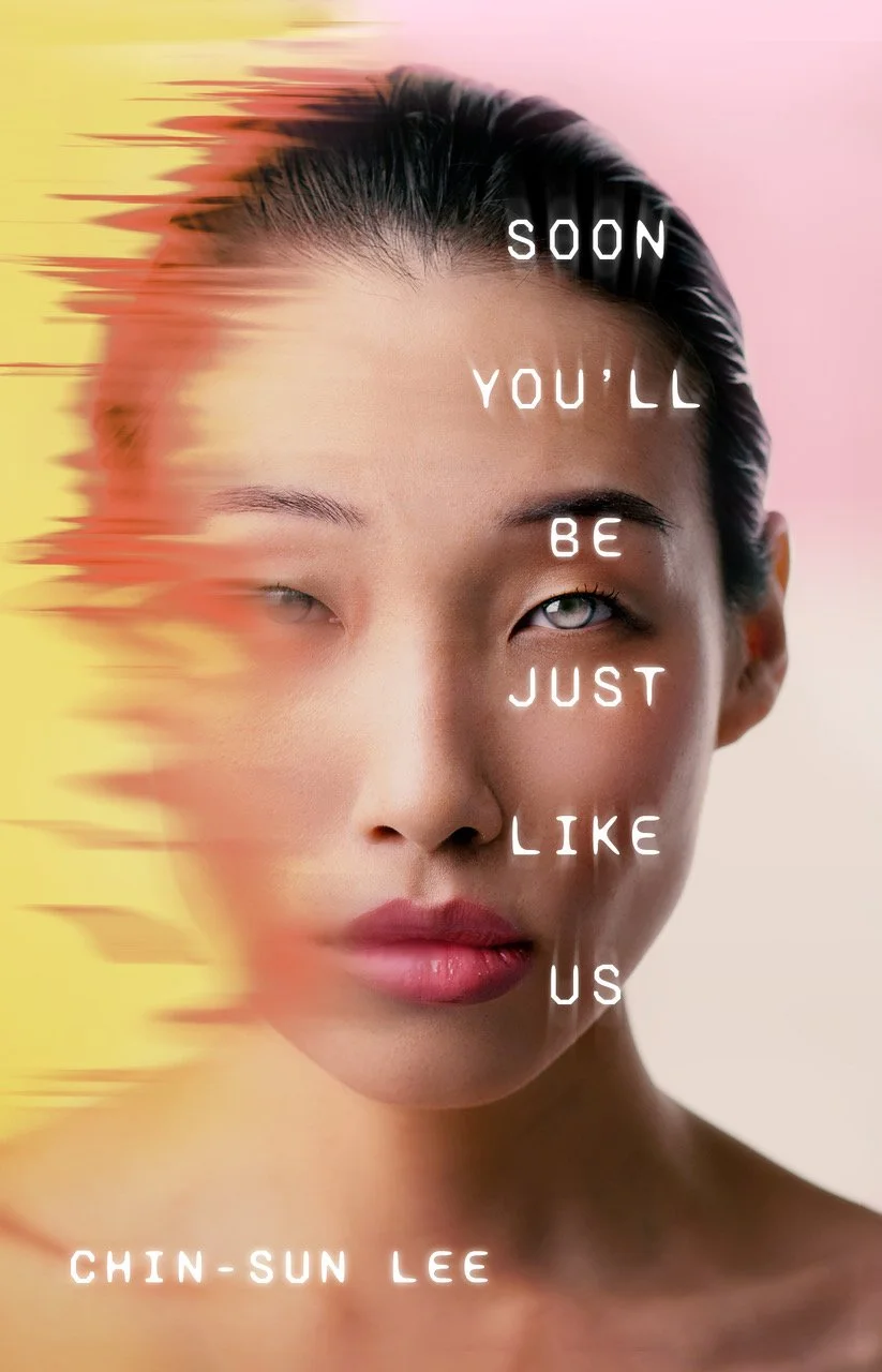 Book cover of "Soon You'll Be Just Like Us", written by Chin-Sun Lee; cover design by Luísa Dias.