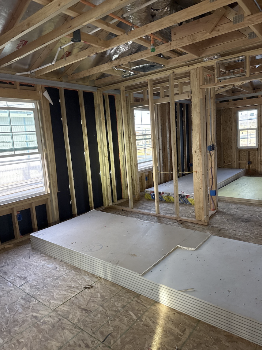 A new home in Las Vegas during the pre-drywall stage of construction