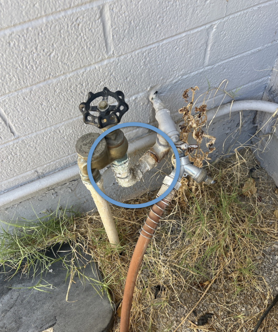 damaged irrigation shut-off