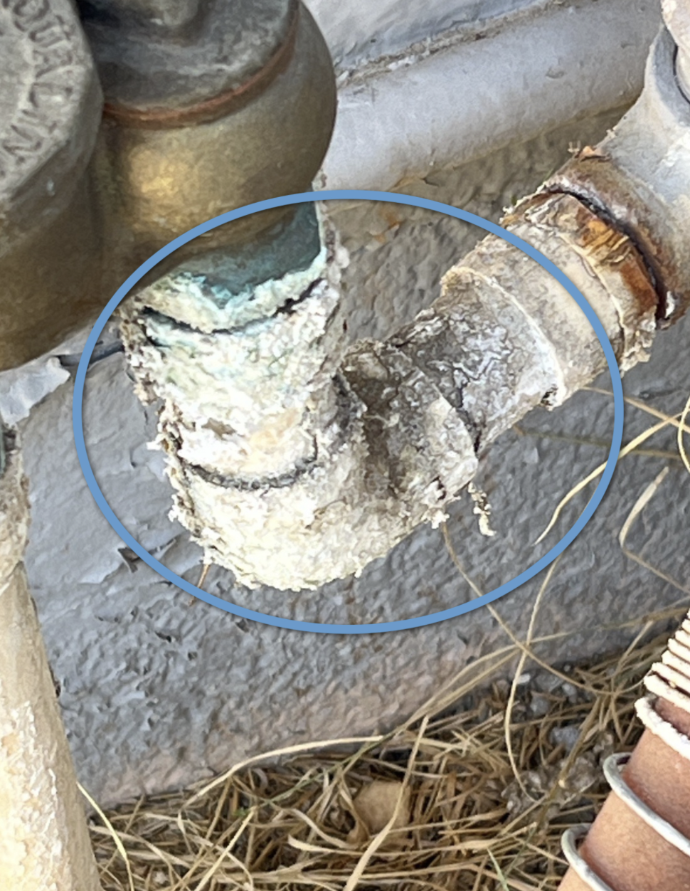 Damaged water shut off valve