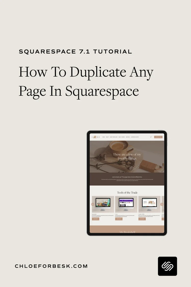 How To Duplicate A Page In Squarespace — Chloë ForbesKindlen