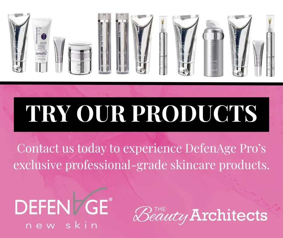 Contact us today to experience @defenagepro  exclusive professional-grade skincare products, advanced science, visible results, and treatments tailored just for you. 

#TheBeautyArchitects #DefenAgePro #ProfessionalSkincare #MedicalGradeSkincare #Ski