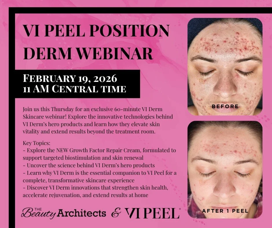 Join us today at 11 AM CST for an exclusive 60-minute VI Derm Skincare webinar! Explore the innovative technologies behind VI Derm&rsquo;s hero products and learn how they elevate skin vitality and extend results beyond the treatment room.

🕐 11 AM 