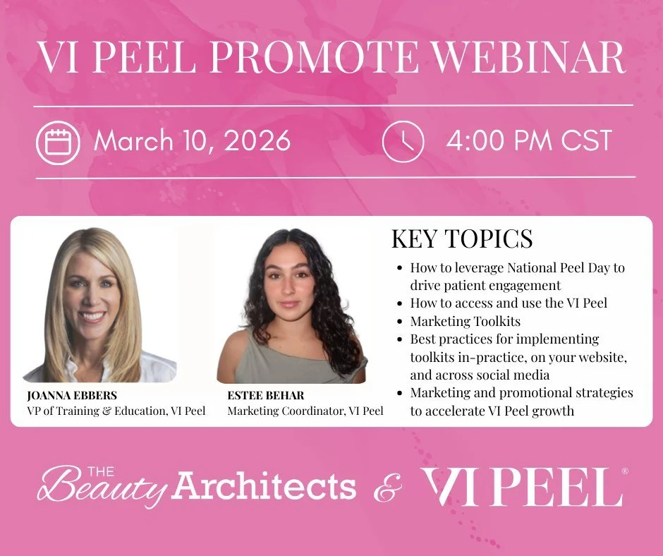 Learn how to leverage National Peel Day, unlock the VI Peel&reg; Marketing Toolkits, and learn how to launch simple, effective campaigns across your practice, website, and social media channels to accelerate VI Peel growth. 

Key Topics: 
- How to le