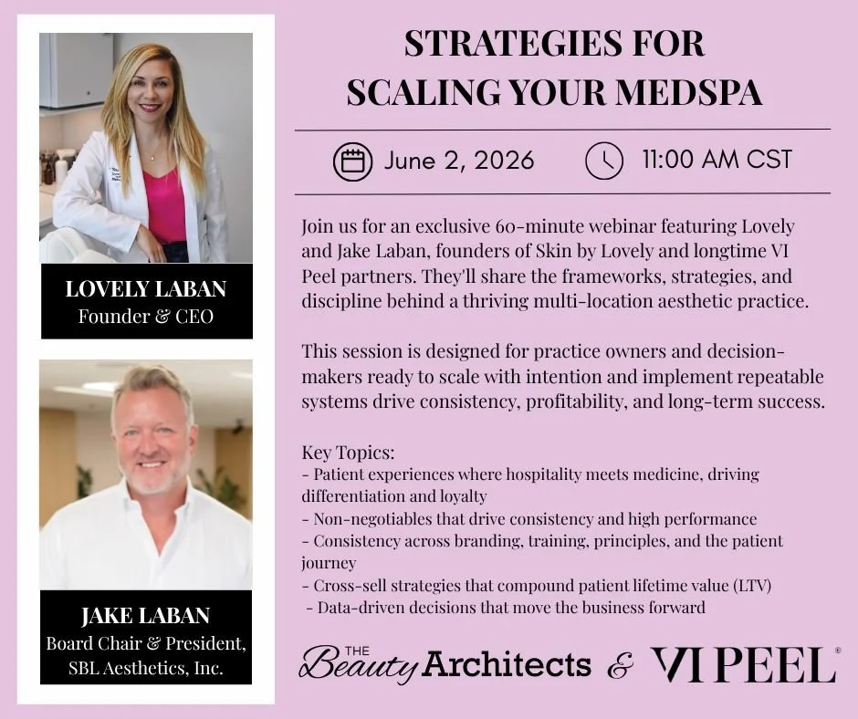 Join us for an exclusive 60-minute webinar featuring @thelovelyguide and @jlaban, founders of Skin by Lovely and longtime VI Peel partners. They'll share the frameworks, strategies, and discipline behind a thriving multi-location aesthetic practice.
